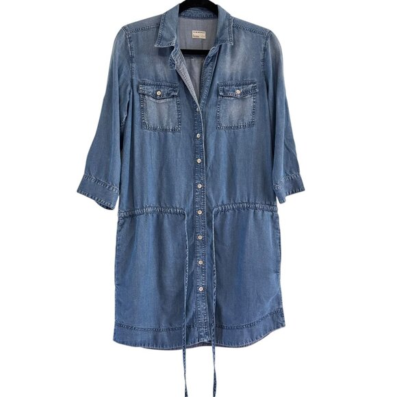 Club Monaco Dresses & Skirts - Club Monaco Women's Blue 3/4 Sleeve Button Down Denim Dress Size 0